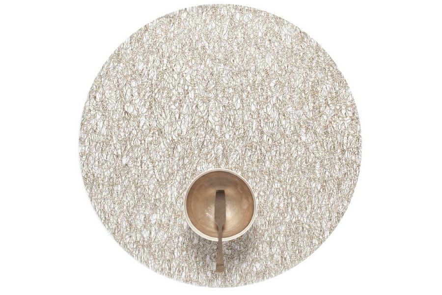 チルウィッチのランチョンマット メタリックレース 丸形 ラウンド型