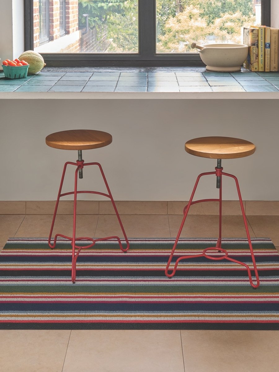 活発な印象が子供部屋にもぴったりなボーダーのマット
