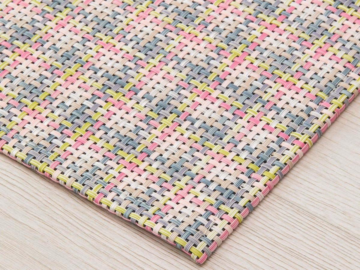 チルウィッチ　フロアマット　平織り　マルチ色　敷物　ラグ　バスケットウィーブ柄　ベゴニア色