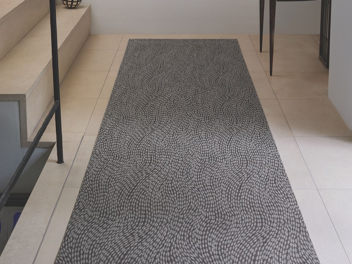 チルウィッチ　フロアマット　平織り　敷物　ラグ　フラッター柄　ストーム色