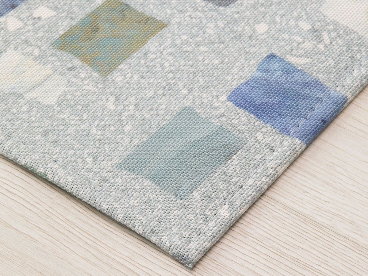 チルウィッチ　フロアマット　平織り　　マルチ色　敷物　ラグ　ピエトラ柄　ディープシー色