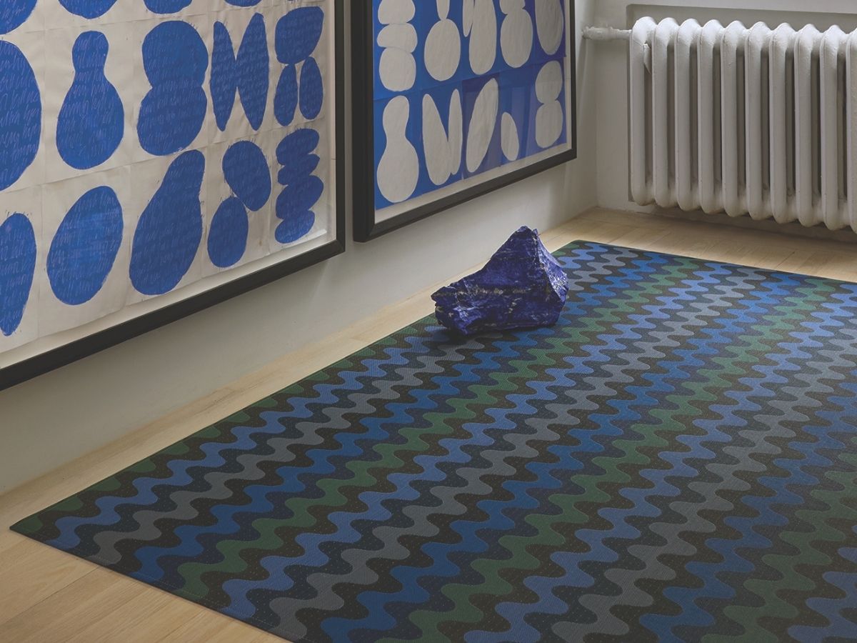 チルウィッチ　フロアマット　敷物　ラグ　ウィグル柄　ディープシー色