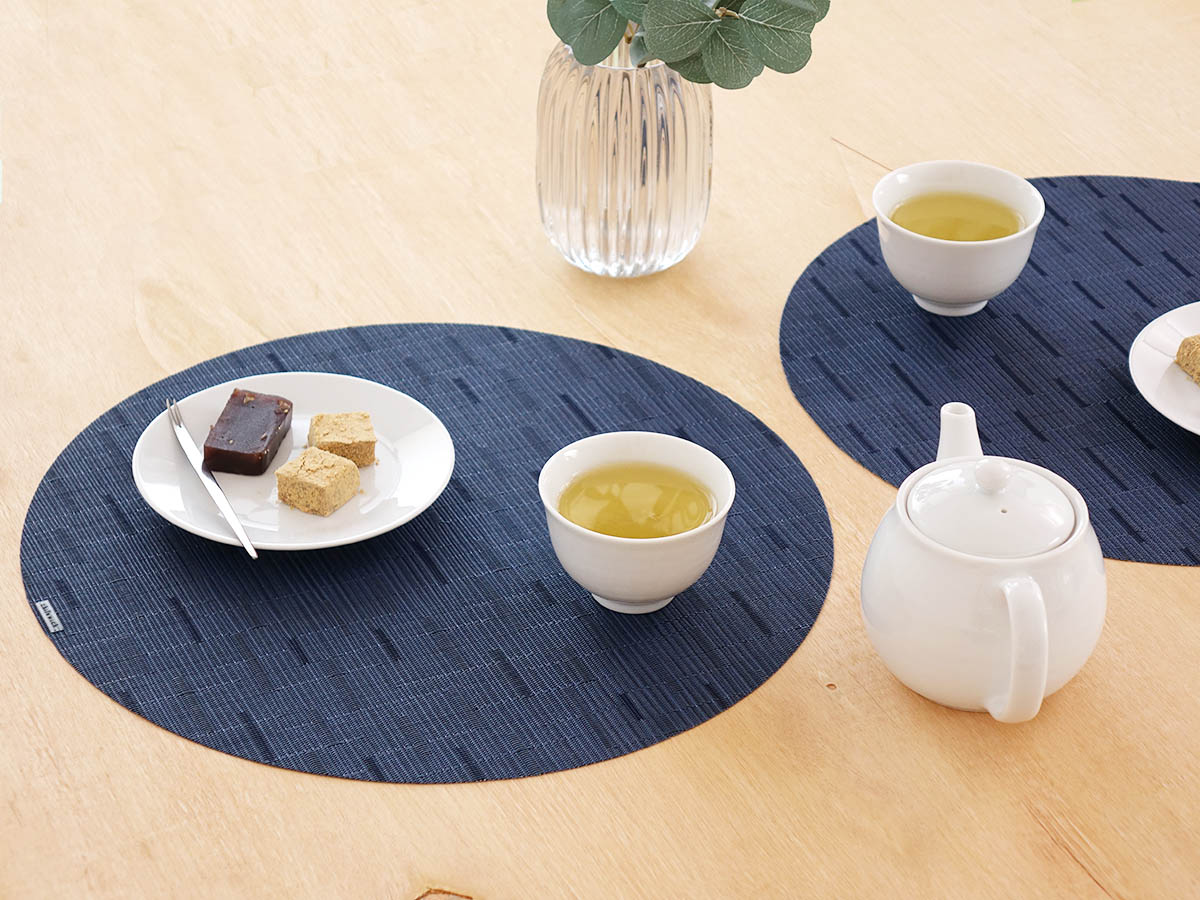 竹デザインのランチョンマット　青　日本茶　チルウィッチ