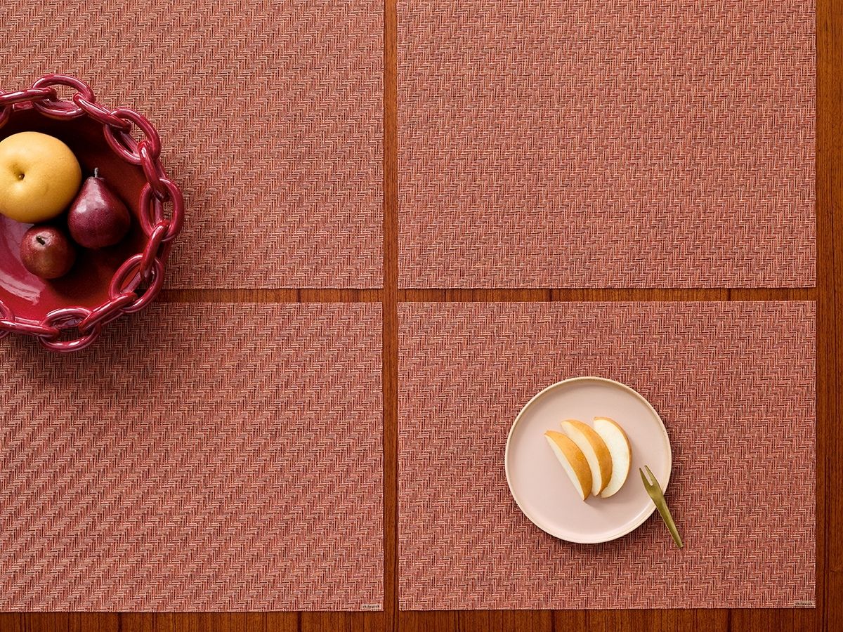 2025年秋冬の新作 チルウィッチの長方形ランチョンマット フォックステイル ラズベリー色 レッド