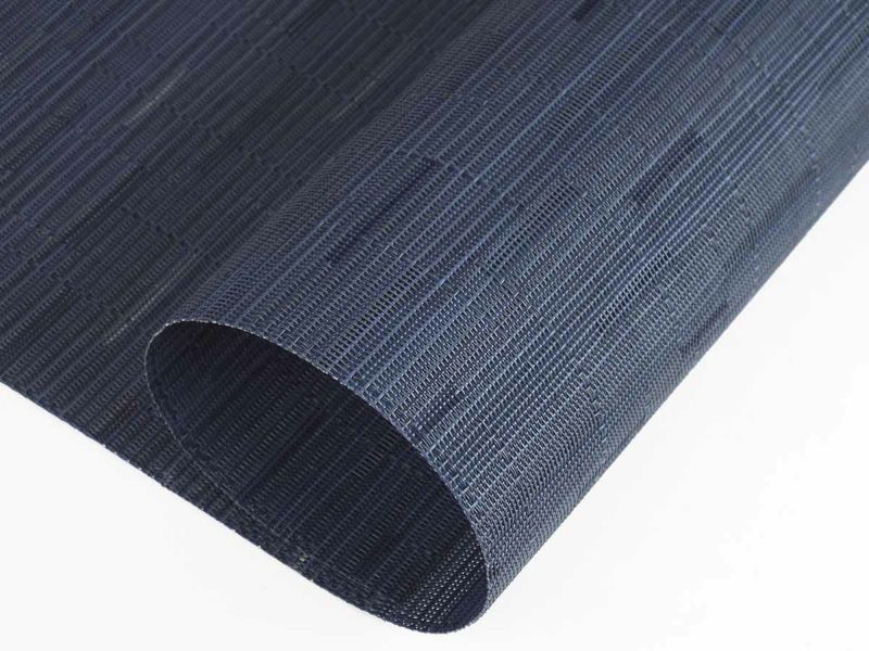 チルウィッチ ランチョンマット バンブー｜青色の不均一なストライプ