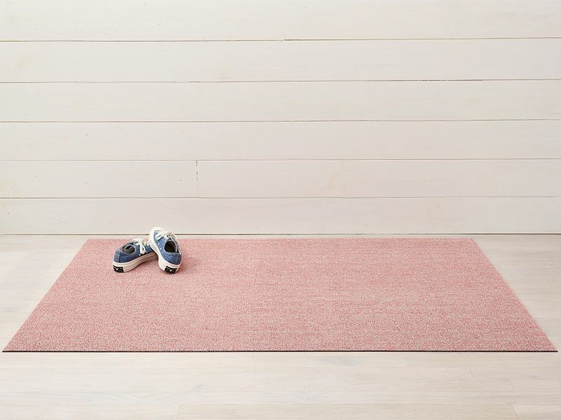 屋外屋内兼用のピンクの杢色の玄関マット