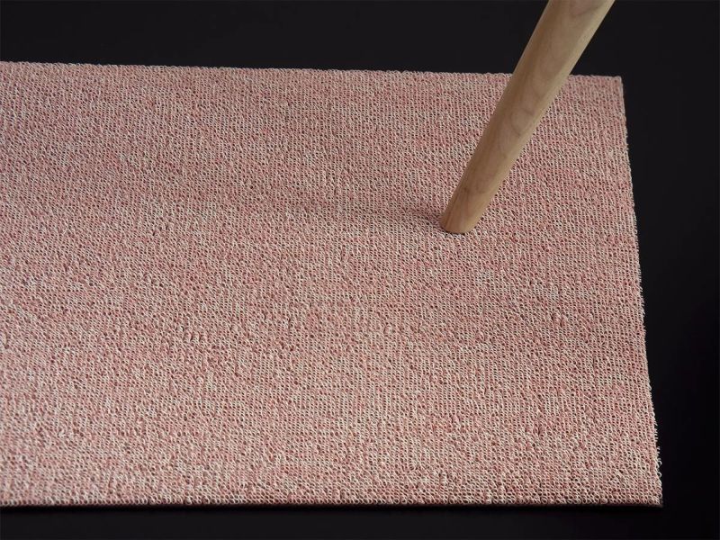 屋外屋内兼用のピンクの杢色の玄関マット