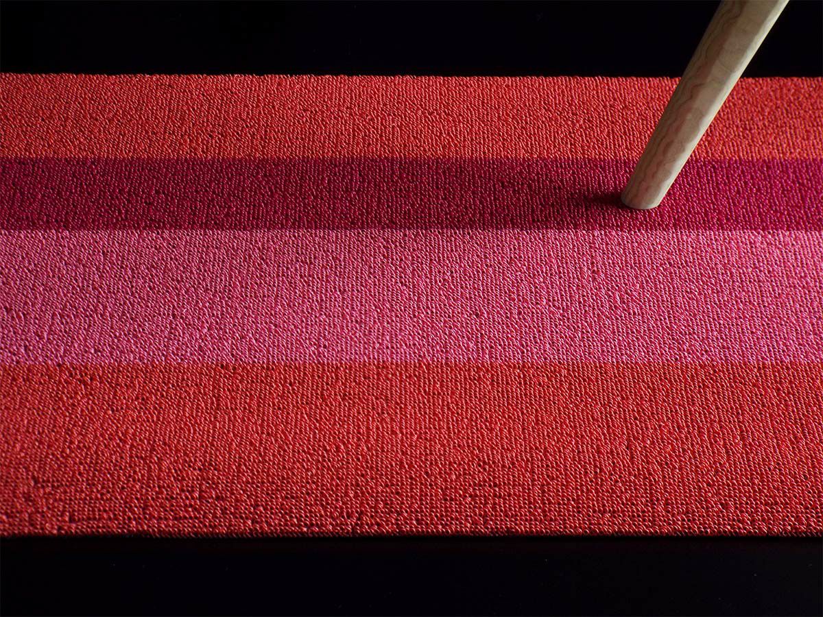 チルウィッチのピンクのボーダー柄で、PVC撥水素材のキッチンや洗面所兼用の玄関マット