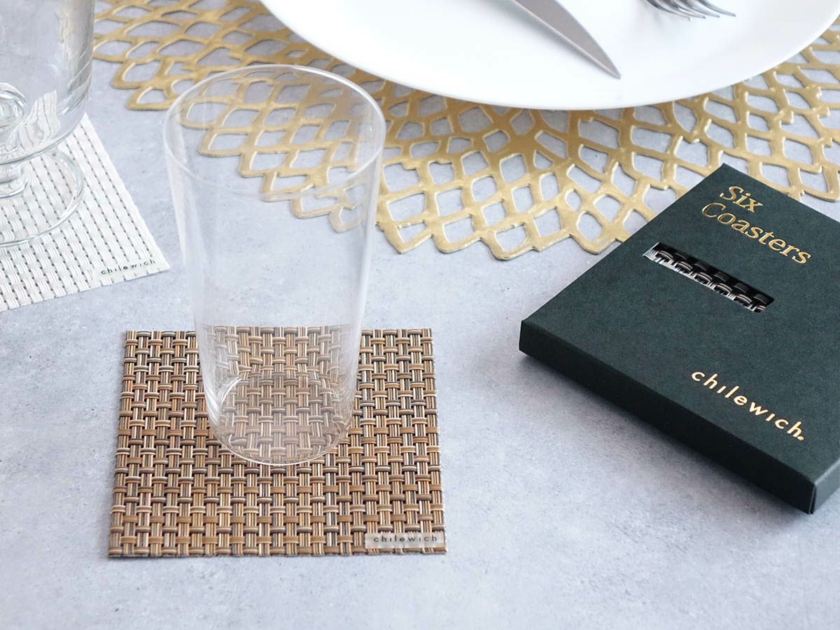 コースター　チルウィッチ　10×10cm バスケットウィーブ柄
