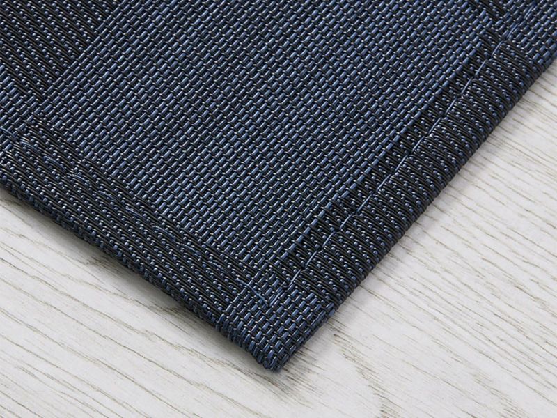 チルウィッチのフロアマット　ワープ柄　オーシャン色