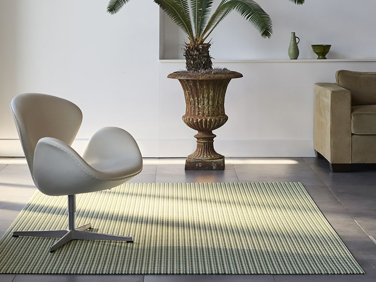 チルウィッチ　ラグ　フロアマット　クレーン柄　タイム色