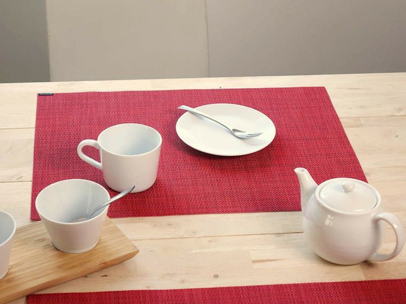 チルウィッチのランチョンマット Mini Basketweave柄 Scarlet色